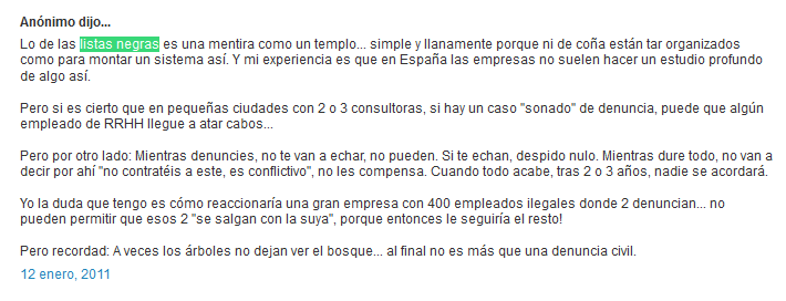 lo de las listas negras