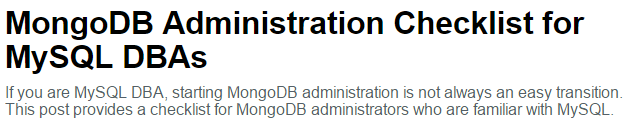 mongodb_admin_checklist