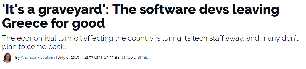 'It's a graveyard': The software devs leaving Greece for good